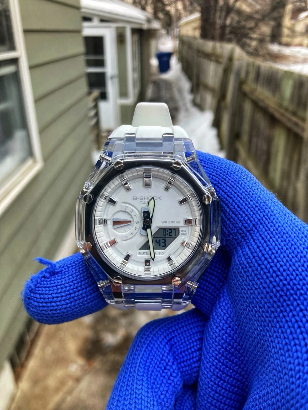 Custom G Shock Clear and White Colorway